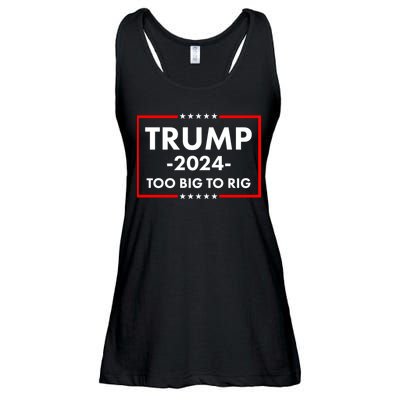 Trump 2024 Too Big To Rig Ladies Essential Flowy Tank