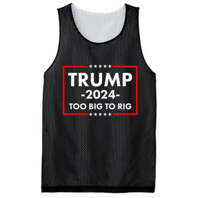 Trump 2024 Too Big To Rig Mesh Reversible Basketball Jersey Tank