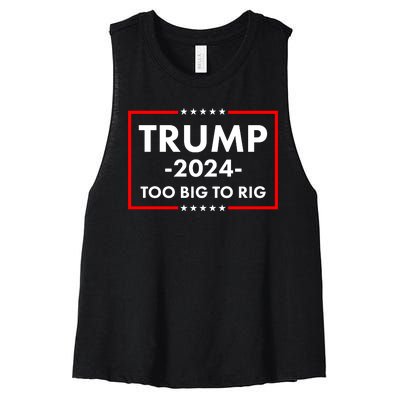 Trump 2024 Too Big To Rig Women's Racerback Cropped Tank