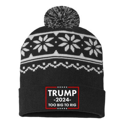 Trump 2024 Too Big To Rig USA-Made Snowflake Beanie