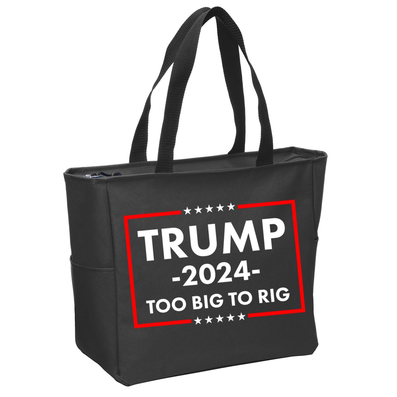 Trump 2024 Too Big To Rig Zip Tote Bag