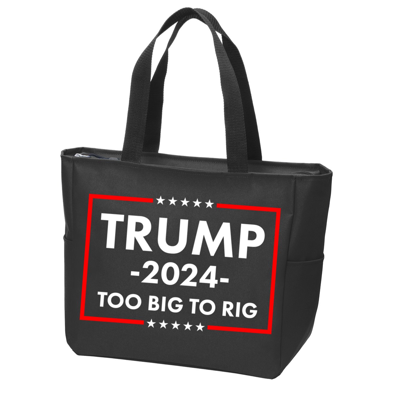 Trump 2024 Too Big To Rig Zip Tote Bag