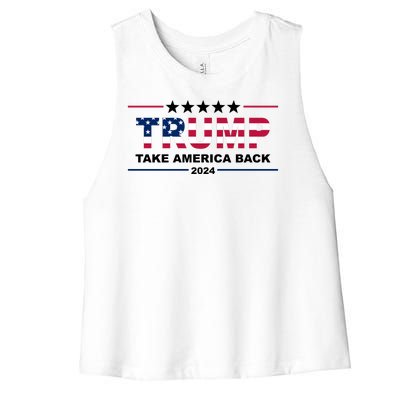 Trump 2024 Take America Back Usa Women's Racerback Cropped Tank