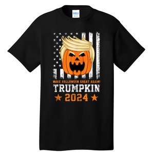 Trumpkin 2024 Usa Make Halloween Great Again Funny Trump Tall T-Shirt