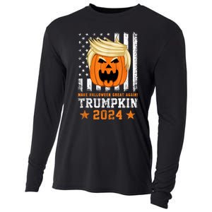 Trumpkin 2024 Usa Make Halloween Great Again Funny Trump Cooling Performance Long Sleeve Crew