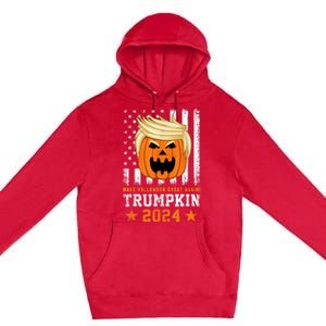 Trumpkin 2024 Usa Make Halloween Great Again Funny Trump Premium Pullover Hoodie