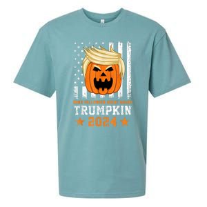 Trumpkin 2024 Usa Make Halloween Great Again Funny Trump Sueded Cloud Jersey T-Shirt