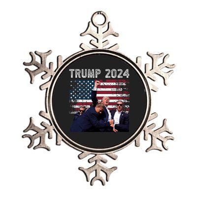 Trump 2024 Us Flag Donald Trump Election Rally Shooting 2024 Metallic Star Ornament