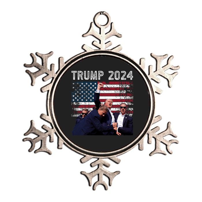 Trump 2024 Us Flag Donald Trump Election Rally Shooting 2024 Metallic Star Ornament