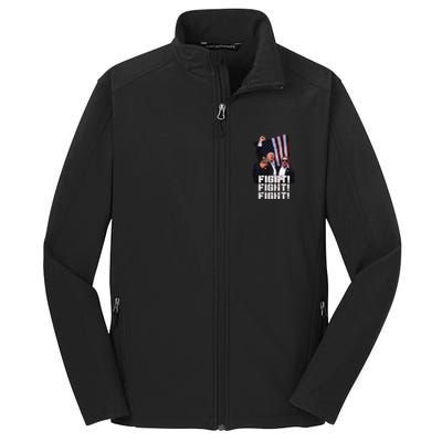 Trump 2024 Us Flag Donald Trump Election Rally Shooting 2024 Core Soft Shell Jacket