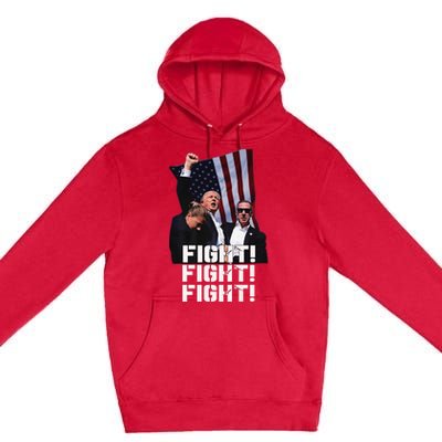 Trump 2024 Us Flag Donald Trump Election Rally Shooting 2024 Premium Pullover Hoodie