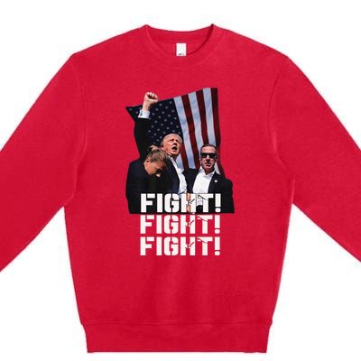 Trump 2024 Us Flag Donald Trump Election Rally Shooting 2024 Premium Crewneck Sweatshirt