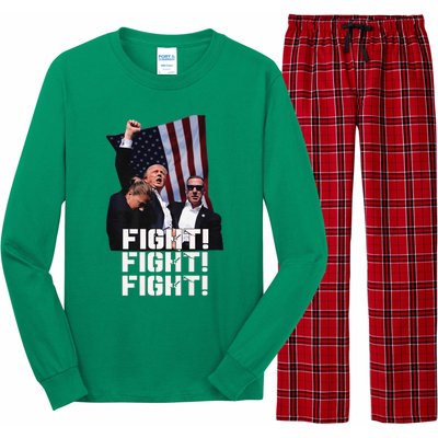 Trump 2024 Us Flag Donald Trump Election Rally Shooting 2024 Long Sleeve Pajama Set