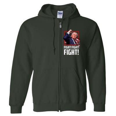 Trump 2024 Us Flag Donald Trump Election Rally Shooting 2024 Full Zip Hoodie