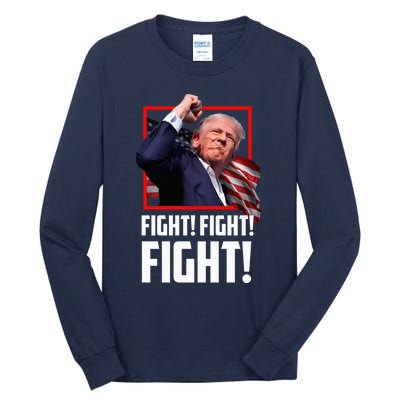 Trump 2024 Us Flag Donald Trump Election Rally Shooting 2024 Tall Long Sleeve T-Shirt