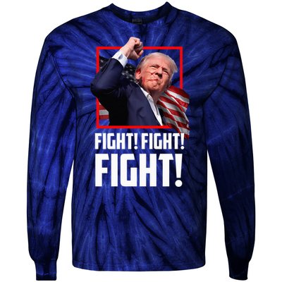 Trump 2024 Us Flag Donald Trump Election Rally Shooting 2024 Tie-Dye Long Sleeve Shirt