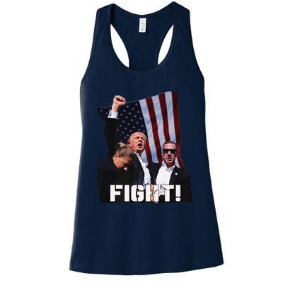 Trump 2024 Us Flag Donald Trump Election Rally Shooting 2024 Women's Racerback Tank