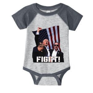 Trump 2024 Us Flag Donald Trump Election Rally Shooting 2024 Infant Baby Jersey Bodysuit