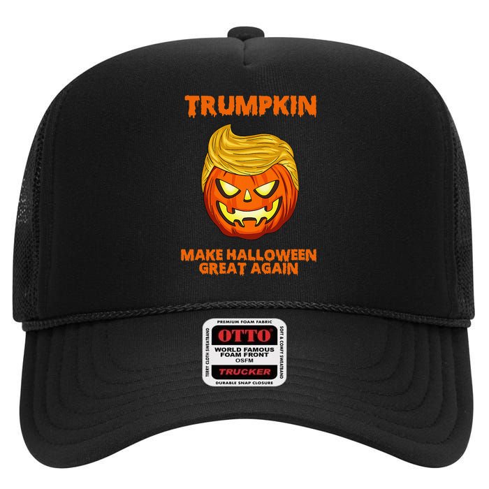 Trumpkin 2024 Usa Make Halloween Great Again High Crown Mesh Back Trucker Hat