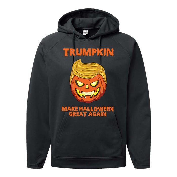 Trumpkin 2024 Usa Make Halloween Great Again Funny Performance Fleece Hoodie