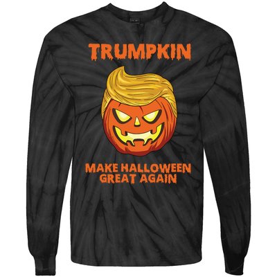 Trumpkin 2024 Usa Make Halloween Great Again Funny Tie-Dye Long Sleeve Shirt