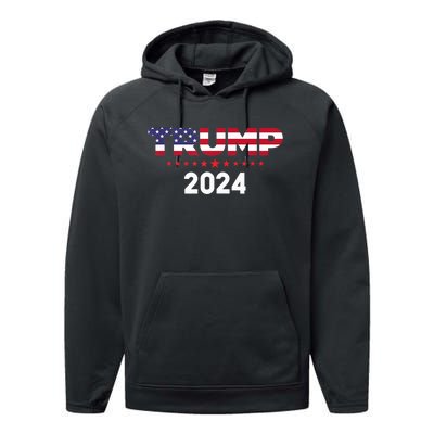 Trump 2024 | Us Flag Performance Fleece Hoodie