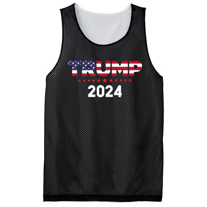 Trump 2024 | Us Flag Mesh Reversible Basketball Jersey Tank