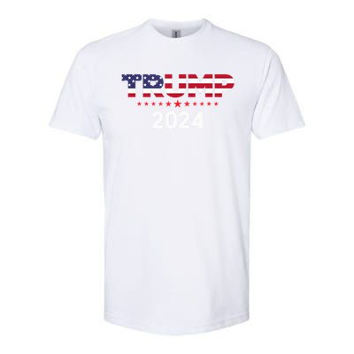 Trump 2024 | Us Flag Softstyle CVC T-Shirt