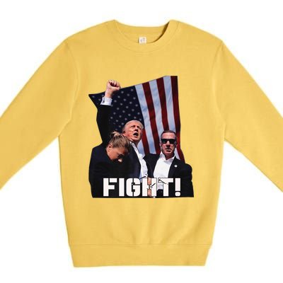 Trump 2024 Us Flag Donald Trump Election Rally Shooting 2024 Premium Crewneck Sweatshirt