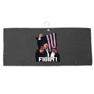 Trump 2024 Us Flag Donald Trump Election Rally Shooting 2024 Large Microfiber Waffle Golf Towel