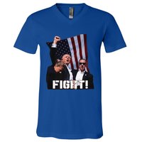 Trump 2024 Us Flag Donald Trump Election Rally Shooting 2024 V-Neck T-Shirt