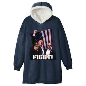 Trump 2024 Us Flag Donald Trump Election Rally Shooting 2024 Hooded Wearable Blanket