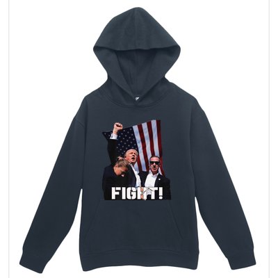 Trump 2024 Us Flag Donald Trump Election Rally Shooting 2024 Urban Pullover Hoodie