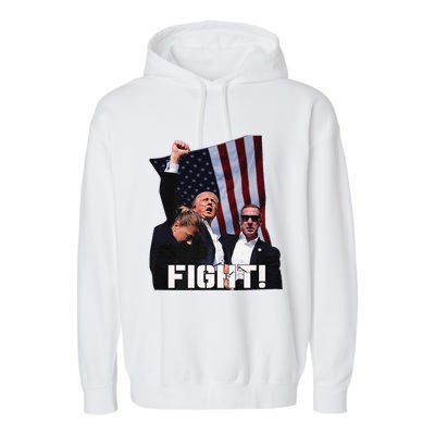 Trump 2024 Us Flag Donald Trump Election Rally Shooting 2024 Garment-Dyed Fleece Hoodie