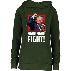 Trump 2024 Us Flag Donald Trump Election Rally Shooting 2024 Womens Funnel Neck Pullover Hood