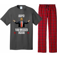 Trump 2024 Us President Patriotic American Oops Missed Again Pajama Set