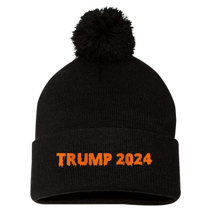 Trumpkin 2024 Usa Make Halloween Great Again Funny Pom Pom 12in Knit Beanie