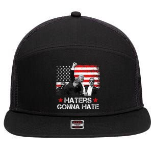 Trump 2024 Us Flag Donald Trump Election Rally Shooting 2024 7 Panel Mesh Trucker Snapback Hat