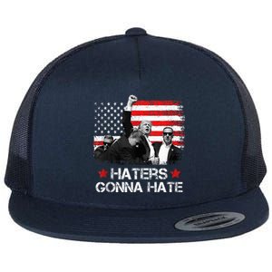 Trump 2024 Us Flag Donald Trump Election Rally Shooting 2024 Flat Bill Trucker Hat