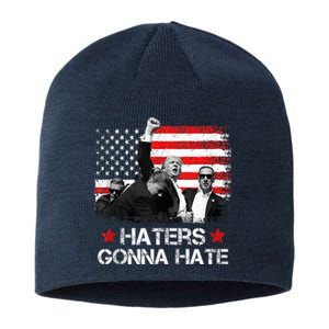 Trump 2024 Us Flag Donald Trump Election Rally Shooting 2024 Sustainable Beanie