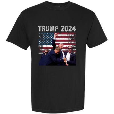 Trump 2024 Us Flag Donald Trump Election Rally Shooting 2024 Garment-Dyed Heavyweight T-Shirt