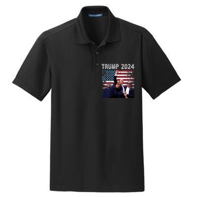 Trump 2024 Us Flag Donald Trump Election Rally Shooting 2024 Dry Zone Grid Polo