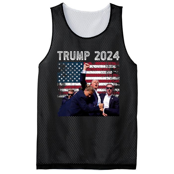 Trump 2024 Us Flag Donald Trump Election Rally Shooting 2024 Mesh Reversible Basketball Jersey Tank