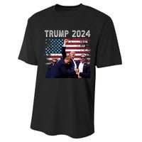 Trump 2024 Us Flag Donald Trump Election Rally Shooting 2024 Performance Sprint T-Shirt