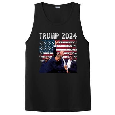 Trump 2024 Us Flag Donald Trump Election Rally Shooting 2024 PosiCharge Competitor Tank