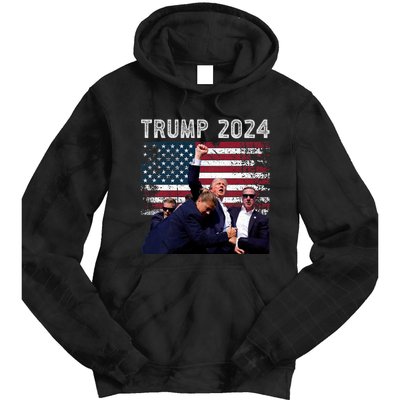 Trump 2024 Us Flag Donald Trump Election Rally Shooting 2024 Tie Dye Hoodie