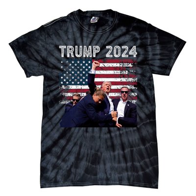 Trump 2024 Us Flag Donald Trump Election Rally Shooting 2024 Tie-Dye T-Shirt