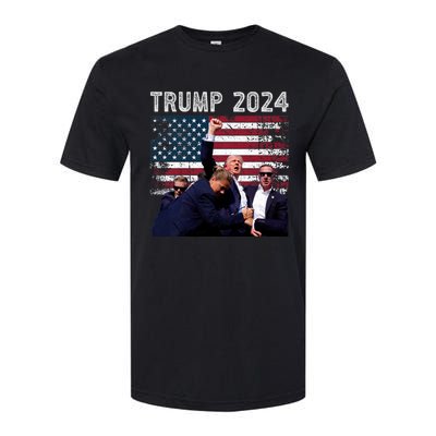 Trump 2024 Us Flag Donald Trump Election Rally Shooting 2024 Softstyle CVC T-Shirt