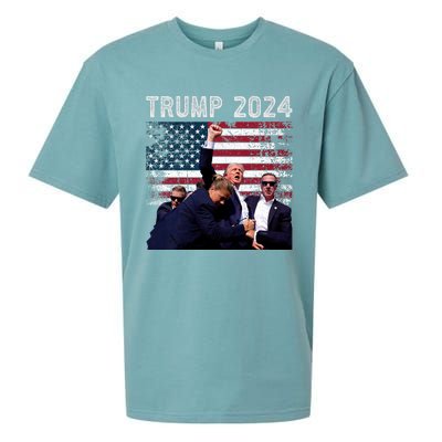 Trump 2024 Us Flag Donald Trump Election Rally Shooting 2024 Sueded Cloud Jersey T-Shirt