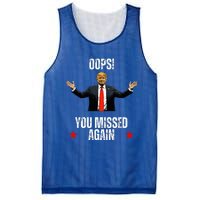 Trump 2024 Us President Patriotic American Oops Missed Again Mesh Reversible Basketball Jersey Tank